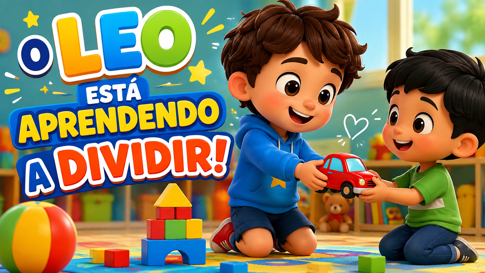 Capa do vídeo 🎵 Léo Está Aprendendo a Dividir! | Música Infantil sobre Amizade e Compartilhar 💙