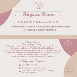 Nayara Soares - Psicopedagoga e Neuropsicopedagoga Especialista em ABA